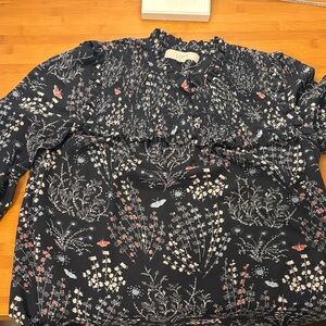 LOFT Navy Floral Top size small